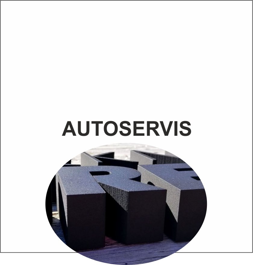 3D nápis z tvrdeného polystyrénu: Autoservis (Modern)