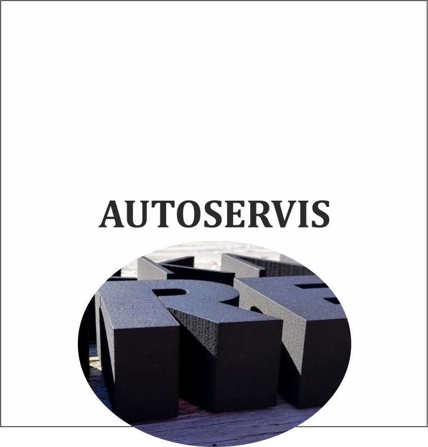 3D nápis z tvrdeného polystyrénu: Autoservis (Bold)