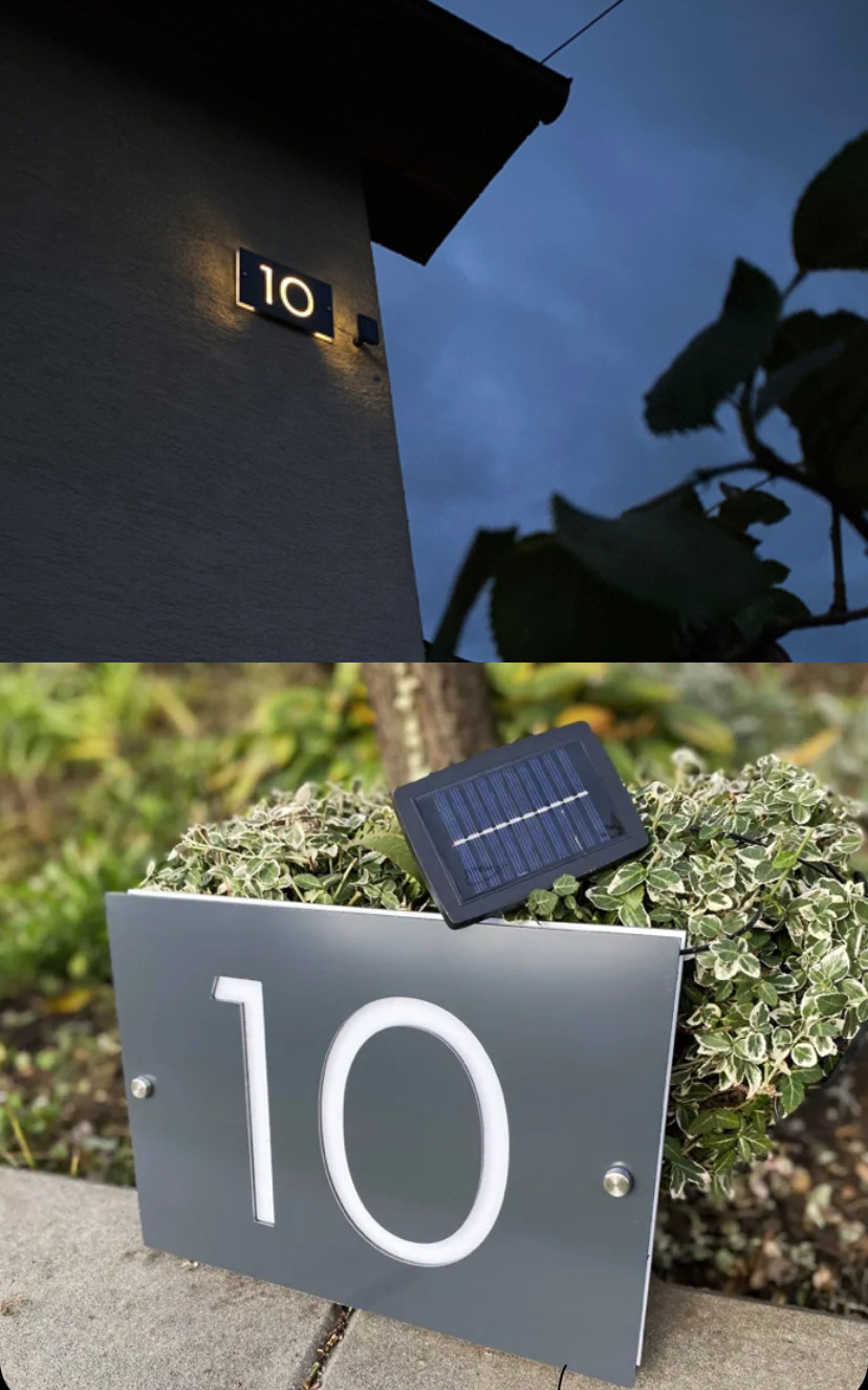 Solárne číslo na dom Obdĺžnik